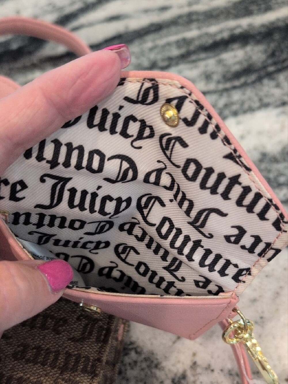 Juicy Couture Pink and Brown Crossbody Bag - Picture 4 of 5